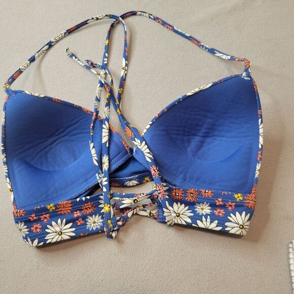 Adore Me Nadzia Bikini Bra Blue Floral Size Medium - Picture 3 of 5